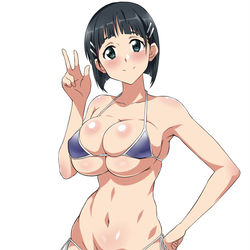 This is a pixiv picture whose title is 桐ヶ谷直葉 ビキニ.