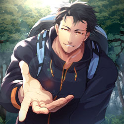 This is a pixiv picture whose title is 「ある日森の中、絶倫に出会った」イラスト.