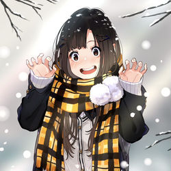 This is a pixiv picture whose title is 冬とマフモコJK❆.