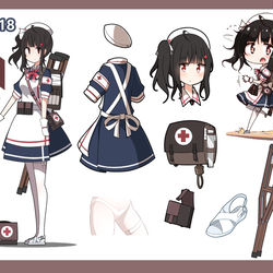 This is a pixiv picture whose title is Gsh-18 医护兵换装设定.