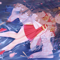 This is a pixiv picture whose title is 御神木下.