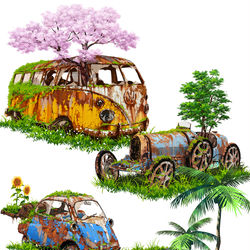 This is a pixiv picture whose title is 廃車幻想　その２.
