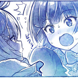 This is a pixiv picture whose title is ガチ喰い距離シロちゃん.