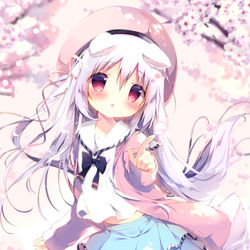 This is a pixiv picture whose title is さくらといぬ🌸.