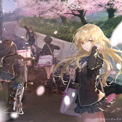 This is a pixiv picture whose title is スタートライン、桜ひらり。.