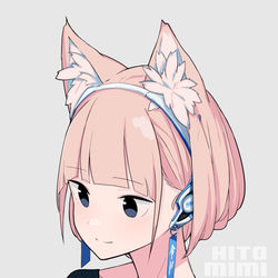 This is a pixiv picture whose title is 獣人ではやってるかもしれない人耳カチューシャ.