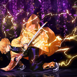 This is a pixiv picture whose title is 我妻善逸.