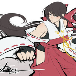 This is a pixiv picture whose title is 先代博麗の巫女.