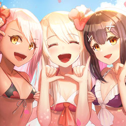 This is a pixiv picture whose title is 水着プリズマ✩トリオ.