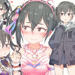 This is a pixiv picture whose title is クール属性の皮を被ったキュートアイドルのテレ塚あきらちゃんデス.