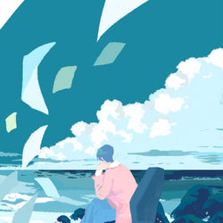 This is a pixiv picture whose title is 思考.