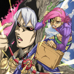 This is a pixiv picture whose title is リゾットvsドッピオ.