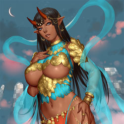 This is a pixiv picture whose title is 夜叉.