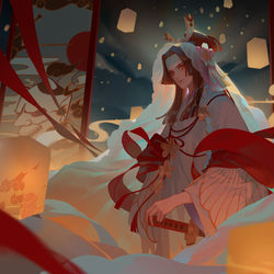 This is a pixiv picture whose title is 鬼切花嫁.