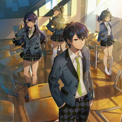 This is a pixiv picture whose title is 「2年B組は全滅しました」.