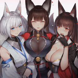 This is a pixiv picture whose title is “指揮官様、新人の二人を連れて参りました~”.