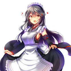 This is a pixiv picture whose title is メイド榛名ちゃんダブルツインマークツーセカンドツヴァイデュオ.