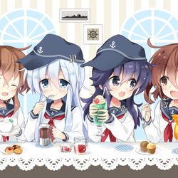 This is a pixiv picture whose title is 第六駆逐隊カフェタイム.