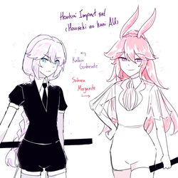 This is a pixiv picture whose title is Honkai3rd : Houseki no kuni AU.