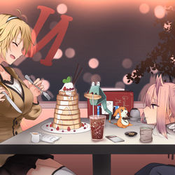This is a pixiv picture whose title is ファミレスかおエレ.