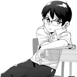 This is a pixiv picture whose title is モノクロ練習.