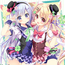 This is a pixiv picture whose title is 春だにゃんアイドル！.