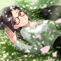 This is a pixiv picture whose title is 会社の外ではそんな風に笑うんですね.
