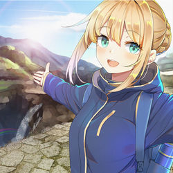 This is a pixiv picture whose title is saber.
