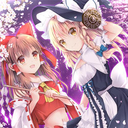 This is a pixiv picture whose title is 夜桜.