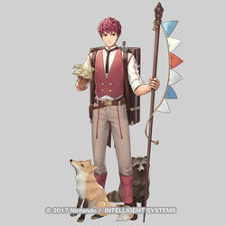 This is a pixiv picture whose title is 【お仕事】ＦＥヒーローズ　『木陰の参謀 ルカ』.