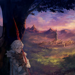 This is a pixiv picture whose title is 拂曉的邊境.