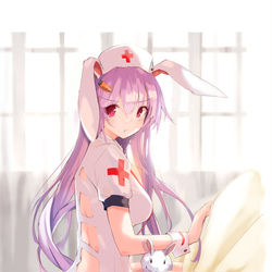 This is a pixiv picture whose title is ウサみみナース、イナバ.