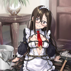 This is a pixiv picture whose title is メイドをさせられてる虞美人.