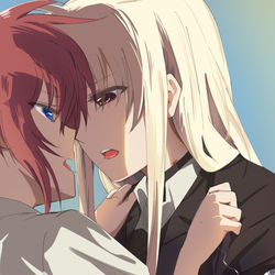 This is a pixiv picture whose title is kiss.