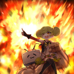 This is a pixiv picture whose title is 爱酱B站百万粉丝贺图~~~.