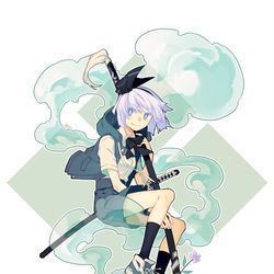 This is a pixiv picture whose title is 魂魄妖夢.