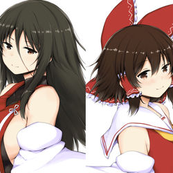 This is a pixiv picture whose title is 【例大祭新刊】『博麗ふたり総集編』予約開始されました.