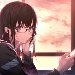 This is a pixiv picture whose title is 視線.