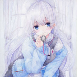 This is a pixiv picture whose title is 聴かせて･･･.