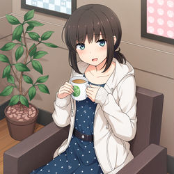 This is a pixiv picture whose title is 吹雪ちゃんはコーヒーが飲みたい….