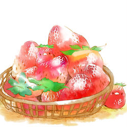 This is a pixiv picture whose title is いちごのかくれんぼ.
