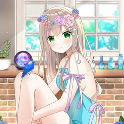 This is a pixiv picture whose title is 花と女の子🌸.