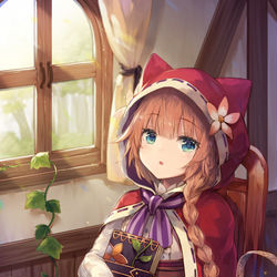 This is a pixiv picture whose title is 【グリムエコーズ】赤ずきん(魔導書).