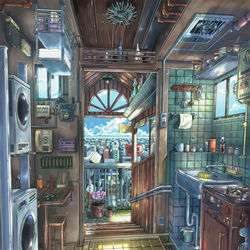 This is a pixiv picture whose title is 踊り場.