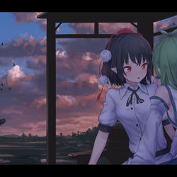 This is a pixiv picture whose title is 日が暮れるまで話した.