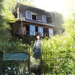 This is a pixiv picture whose title is 隠れ家.