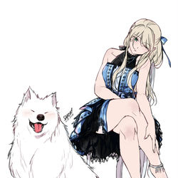 This is a pixiv picture whose title is サモエド - drawing practice.