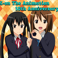 This is a pixiv picture whose title is けいおん！アニメ放送10周年.