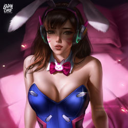 This is a pixiv picture whose title is Bunnygirl D.Va.