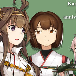 This is a pixiv picture whose title is Kan Colle 6th anniversary.